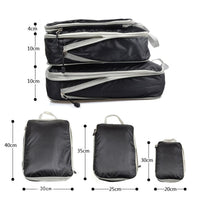 3Pcs/set Black/Blue/Grey Compressible Travel Storage Bag Portable Large Capacity Storage Bag Suitcase Luggage Packing Cubes