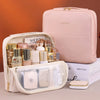 Professional Stand up Cosmetic Bag Large Capacity Travel Toiletry Organizer With Multiple Compartments Portable Storage Pouch